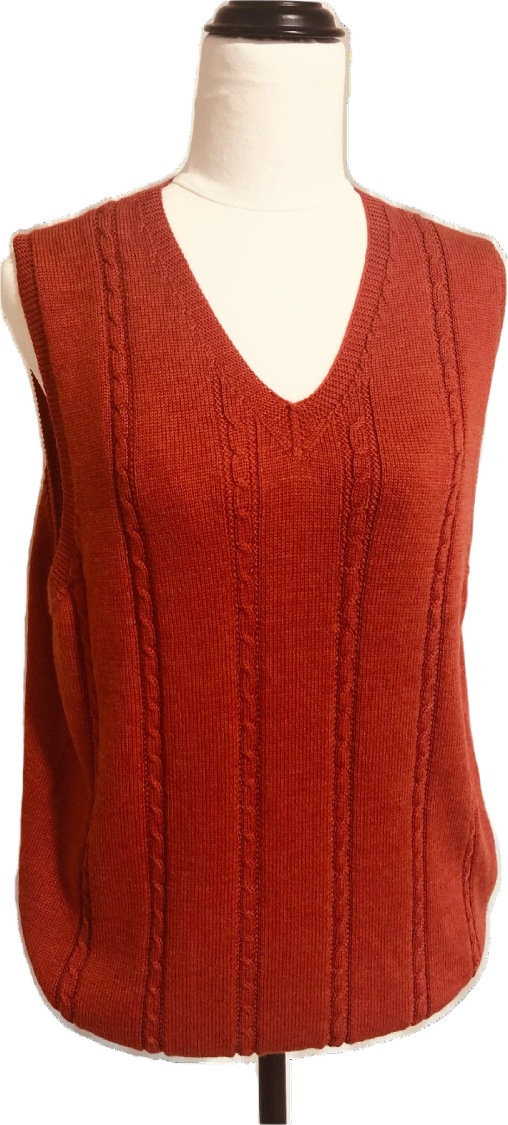 Flinders Cable Vest in Rust Kangaroo Island Wool