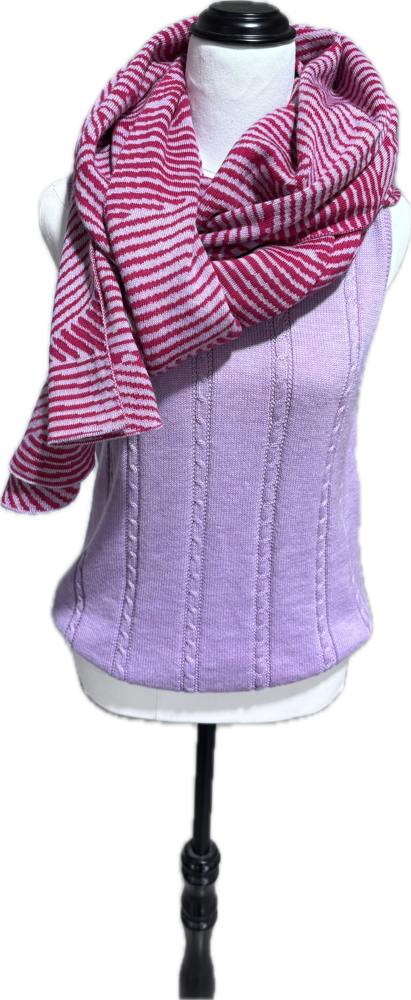 North Cape Wrap in Impress and Orchid Kangaroo Island Wool