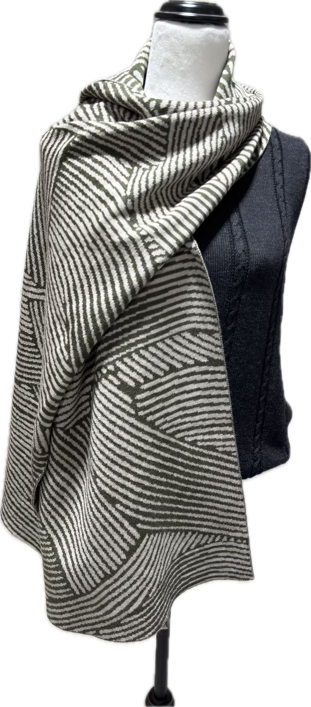 North Cape Wrap in Olive and Dune Kangaroo Island Wool