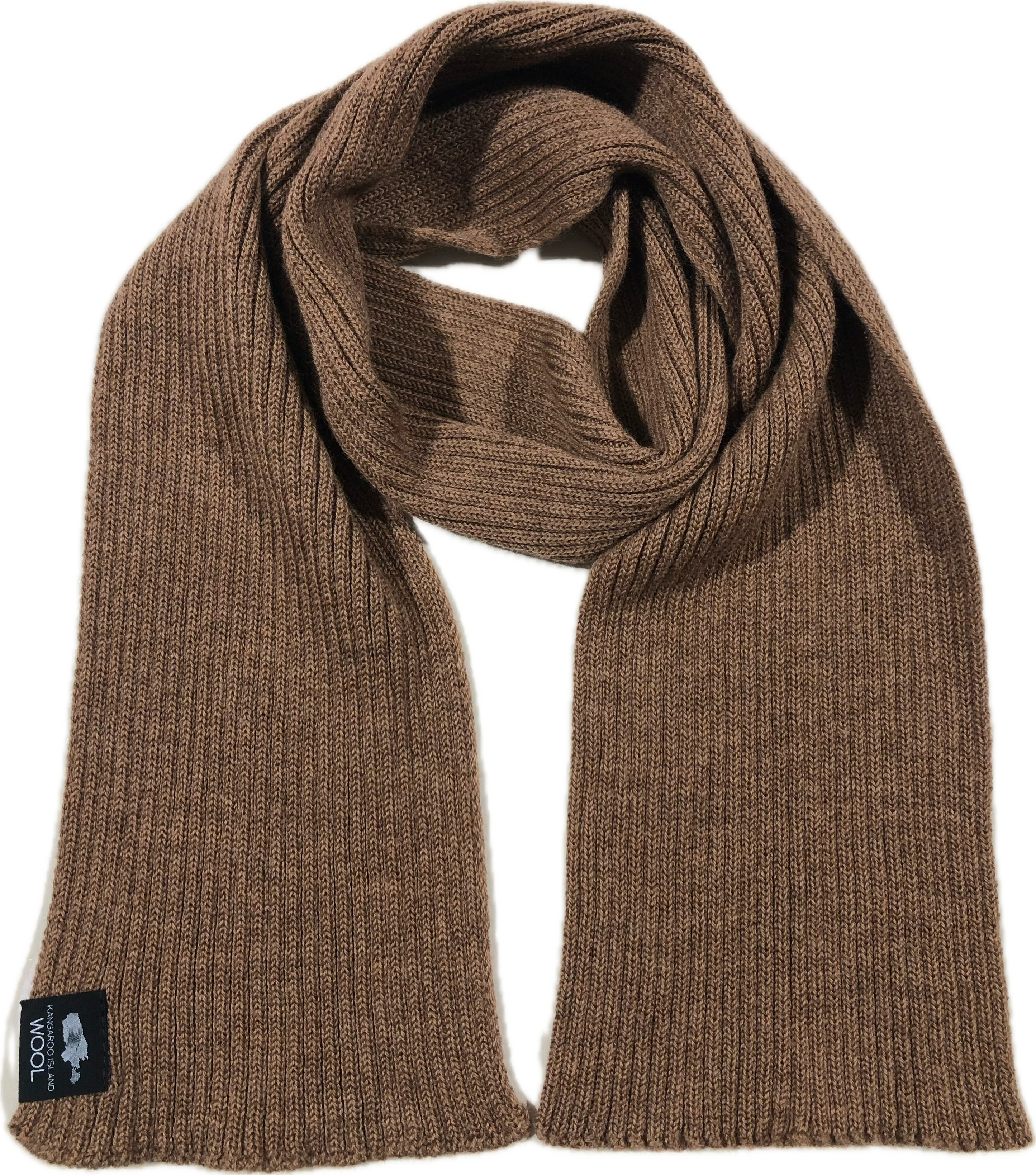 Kangaroo Island Wool Tisby Scarf in the colour Bark