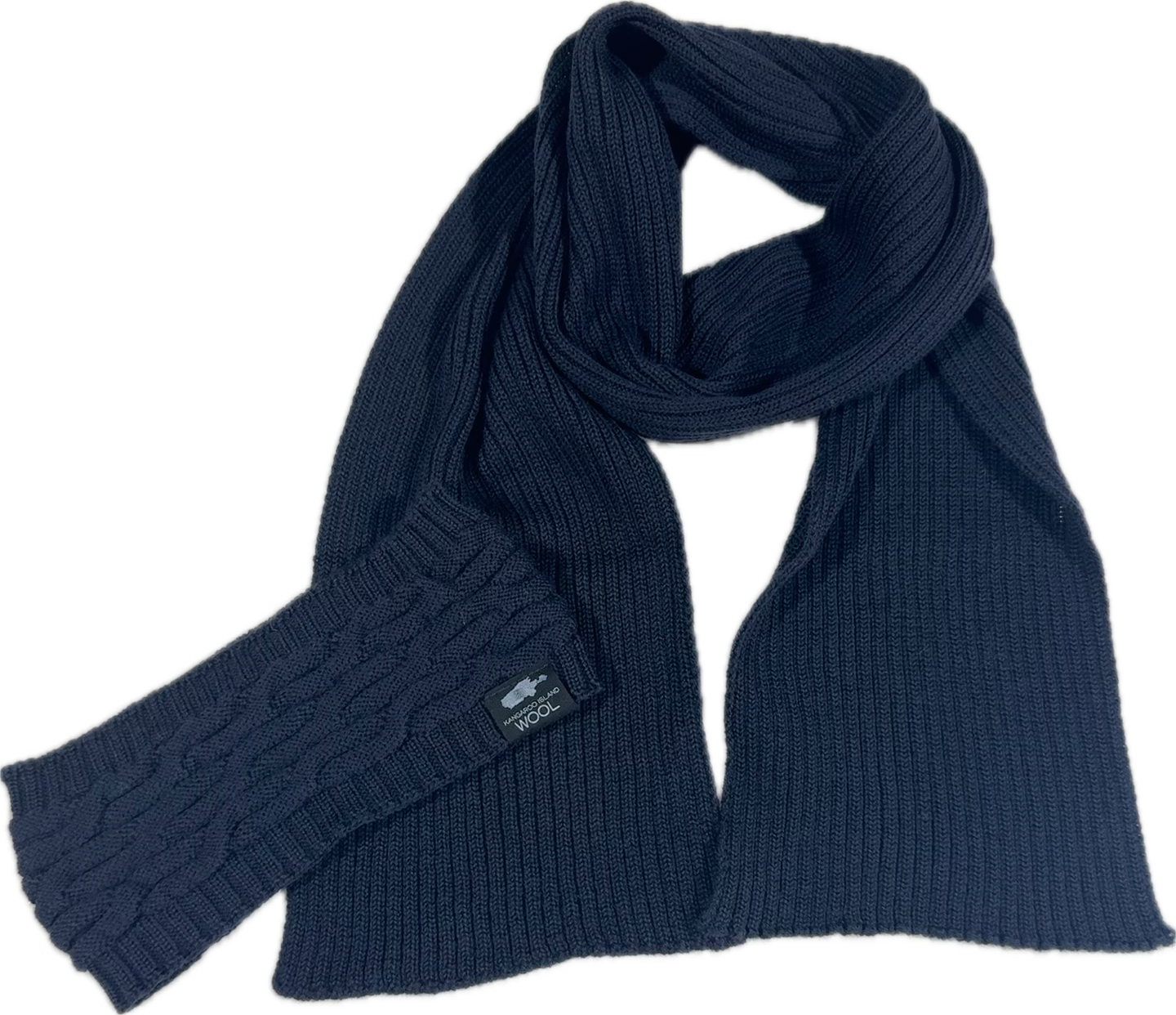 Kangaroo Island Wool Tisby Scarf and Redlands Headband in Navy