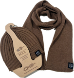 Kangaroo Island Wool Tisby Scarf and Willson Rib Beanie in Bark