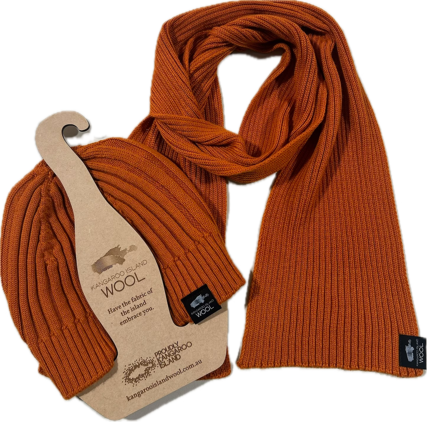 Kangaroo Island Wool Tisby Scarf and Willson Rib Beanie