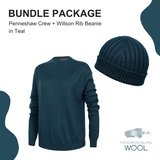 Penneshaw Crew and Willson Rib Beanie in Teal